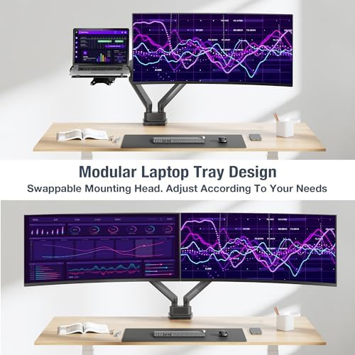 AVLT Laptop & Monitor Arm Desk Mount for 17-38" Screens - Black - Image 6