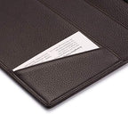 HISCOW Slim Leather Junior Padfolio, 5x8 Notepad Cover, Pebbled Coffee - Image 5