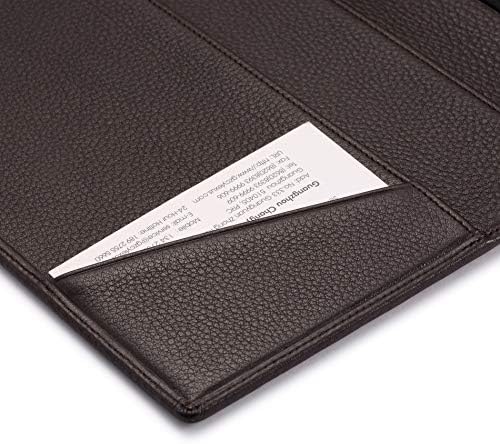 HISCOW Slim Leather Junior Padfolio, 5x8 Notepad Cover, Pebbled Coffee - Image 5