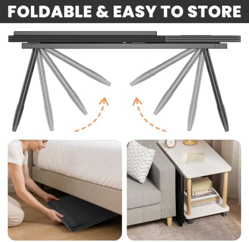 Laptop Bed Desk, 5-Angle Adjustable Bed Laptop Table with Cup Holder - Image 4