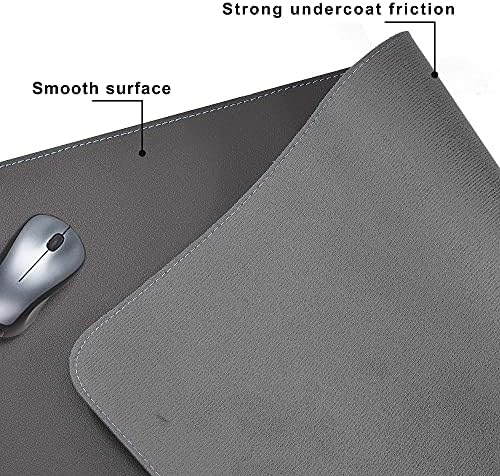 CENNBIE Desk Mat Pad Blotter Protector 47.2" x 19.6", PU Leather Desk Mat Laptop Keyboard Mouse Pad with Comfortable Writing Surface Waterproof (Grey) - Image 6