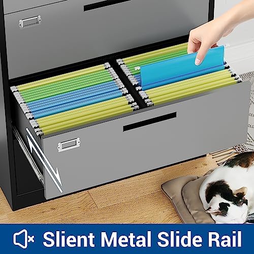 Fesbos 2 Drawer Lateral File Cabinet with Lock, Metal Steel Filling Cabinets for Home Office, Lockable Storage Cabinet for Hanging Files Letter/Legal/F4/A4 Size-Assembly Required - Image 6