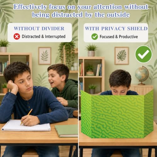 24 PCS Bulk Privacy Shields for Student Desk Colorful Swirl Style Testing Dividers Desk Privacy Shield Study Boards Panel Partition Folder for Back to School Classroom Must Have Teacher Table Supplies - Image 3