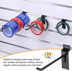 HARFINGTON 60pcs Slat Wall Hooks 6" Length Metal Pegboard Panel Display Wall Hanging Hook and Hanger for Garage, Retail, Shop, Supermarket, Black - Image 6