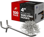 100 Pack PEG Board Pegboard Shelving Hooks 4" Length Wholesale Lot by FactorDuty
