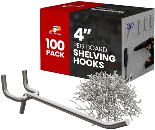 100 Pack PEG Board Pegboard Shelving Hooks 4" Length Wholesale Lot by FactorDuty