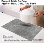 Leather Heat Resistant Placemats Set of 6 Waterproof Wipeable Washable PU Table Mats,Easy to Clean Anti-Slip (6, Light Grey) - Image 2
