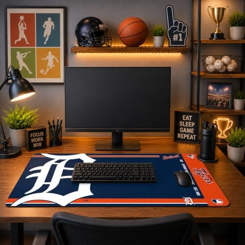 SOAR MLB Official Established Primary Logo Wordmark Home Office Desk Pad Mouse Pad Mat 35" x 16" (Detroit Tigers, Detroit Tigers) - Image 3