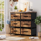 GcdPai Dresser 6 Fabric Drawer(16cm Height) Stand Leather Desktop - Image 3