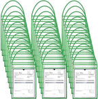 Geyee 50 Pack Job Ticket Holders Work Order Plastic Sleeves,Green by Geyee
