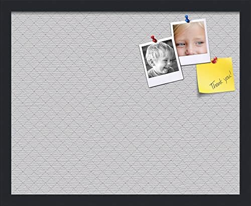 PinPix 20x16 inch Cork Bulletin Board. This Decorative Framed Pin Board Comes with Diamond Pattern in Light Grey Design and Satin Black. Ideal for Home, Office Decor or School (PinPix-524) by PinPixBulletinBoards