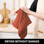 Homaxy Cotton Terry Kitchen Towels and Dishcloths Set of 16, Rust - Image 5