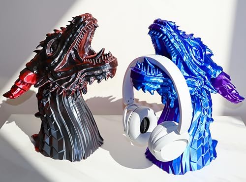 Dragon Headphone Stand and Holder, Gamer Gift, 15" Tall, Statue for Gamers (Purple & Blue Nebula, Regular 12" Tall) - Image 3