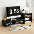 Solid Wood Monitor Stand Riser & Laptop Stand Desk Organizer - Office Accessories for PC Workspace, Computer Organization, Countertop Hutch Black Combination 3 by Unknown