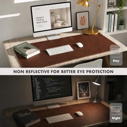 Leather Desk Mat & Mouse Pad - Desk Blotter Large 31.5X 15.8in - Image 6