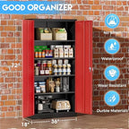 Greenvelly Metal Garage Storage Cabinet with 2 Doors and 4 Adjustable Shelves, 72”H Steel Lockable Storage Cabinet,Tall Metal Cabinet Locking File Cabinet for Office,Home, Garage, Gym, School - Image 4