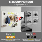 Peg Board, 2 Pack Metal Pegboard Panels White Pegboards Wall Organizer with Frame Large Heavy Duty Peg Board with Hooks for Walls Home, Garage Tool Storage, Office, Craft Room, Kitchen 24”×16” - Image 5