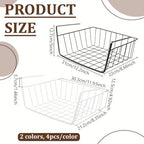 8Pcs Under Shelf Storage Basket, Metal Wire Under Cabinet Basket - Image 2