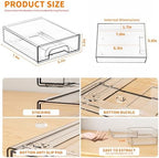 Yieach 12 Pack Clear Stackable Storage Drawers,2.2'' Acrylic Drawer Organizers for Countertop,Office Supply Organizer and Makeup Organizer,Small Plastic Drawers For Pen,Art Crafts Storage,Stationary - Image 3