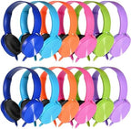 Bulk Headphones 12 Pack for School Classroom Kids K-12, Wholesale Wired Durable Computer Earphones Class Set for Students Children Toddler Teens Boys Girls and Adult (HY450, 12 Mixed) by Wensdo