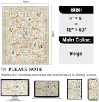 DUKINO 4x5 Area Rug, Washable Animal Rug for Entryway Non Slip, Beige - Image 2