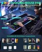 Wireless Charging Mouse Pad, RGB Gaming Mousepad, 31.5"x11.8" - Image 2
