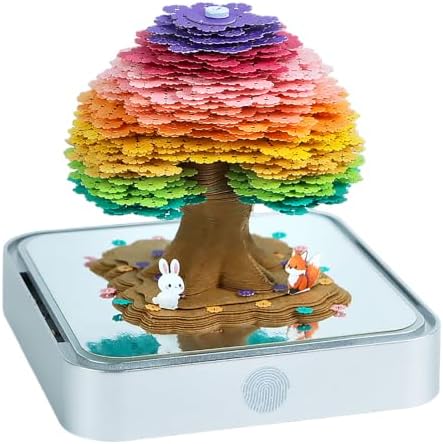3D Memo Pad Time Piece Calendar 2027, 3D Tear-Off Art Desk Calendar 2027, Creative 3D Memo Pad Paper Art Tree House DIY Paper Carving Decoration (Rainbow Tree) by PTAEXCEL