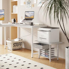YAOHUOO 22"x15" Large Printer Stand with Drawer, 2-Tier Rolling Table Cart - Image 4