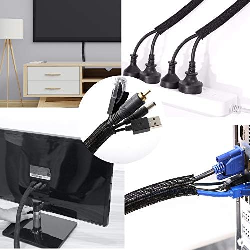 Cable Management Sleeve, Split Design, 25FT - 1.25 Inch, Black - Image 5