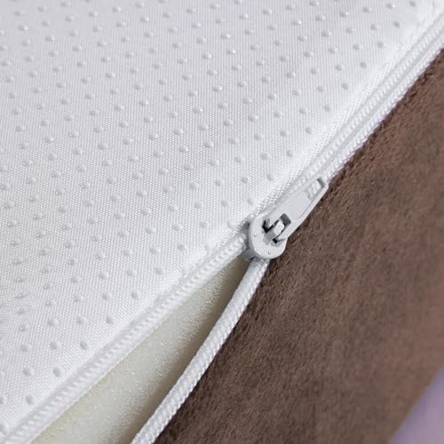 HOMBYS Foam Recliner Chair Cushions for Elderly, 4" Thick Chair Pads with Back Support for Office, Non-Slip Medium Firm Seat Cushion with Lumbar Pillow (Brown, 22"x22"+13" Backrest) - Image 6