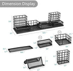DIY Desk Organizer Office Accessories, Multi-Functional Mesh Desk Organizer with 2 Pen Holder, 2 Paperclip Storage, 1 Phone Holder, 1 Sticky Note Tray and Bottom Tray (Black) - Image 5