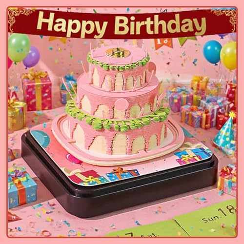 3D Calendar 2027,3D Desk Calendar 2027,3D Art Calendar Memo Pad 2027,Birthday cake Desktop Decoration,Tear-Away 3D Paper Art Notepad,Birthday Gift,New Year Gift/paper sculpture calendar (Birthday cake) - Image 2