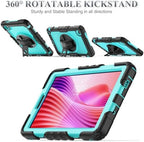 SEYMAC stock Tablet Case for Lenovo Tab One / K9 (TB305FU) 8.7 inch Drop-Proof Protection Cover with 360° Rotate Stand & Strap [Pen Holder] & Screen Protector 2025, SkyBlue+Black - Image 4