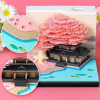 Time Piece Calendar, 2027 Desk Calendar with LED Light, 3D Tear-Away Paper Carving Art Memo Pad Notepad Gift for Christmas Housewarming Desktop Decoration(with Calendar & Light) - Image 7