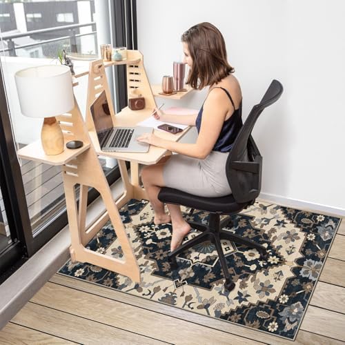 Chair Mat for Hardwood Floor,48"*60" Under Desk Mat for Rolling Computer Chair &Low Pile Carpet Floor,Anti-Slip Floor Protector for Home Office Retro - Image 3