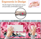 Ergonomic Keyboard Wrist Rest and Mouse Pad Wrist Rest Set, Large XXL Gaming Mousepad 31.5"x 11.8", Memory Foam, Easy Typing Pain Relief, Multifunctional Desk Mat for Office & Home, Pink Roses - Image 6