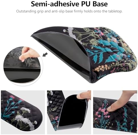Mouse Pad Wrist Support, Laokiiy 2 in1 Keyboard Wrist Rest+ Ergonomic Mouse Pad, Non-Slip Wrist Rest for Computer Keyboard, Made Easy Typing & Relieve Wrist Pain(Flower) - Image 4