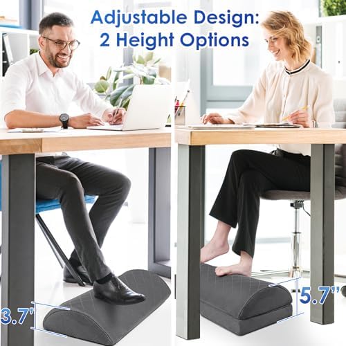 CushZone Foot Rest for Under Desk at Work, Grey-20 in - Image 3