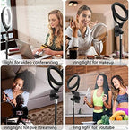 8 inch Desk Ring Light with Stand for for Video Conference,Adjustable Zoom Lighting for Computer, Circle Light for Video Recording, Video Calls, Online Class, Live Streaming, Podcast - Image 2