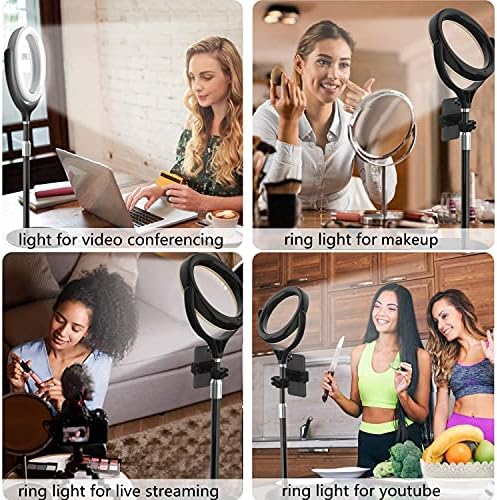 8 inch Desk Ring Light with Stand for for Video Conference,Adjustable Zoom Lighting for Computer, Circle Light for Video Recording, Video Calls, Online Class, Live Streaming, Podcast - Image 2