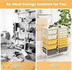 LDAILY 15 Drawer Rolling Storage Cart, Rolling Cart with Drawers for Classroom, Art Supply Craft Organizer on Wheel with Metal Frame & Handles for Home Office School - Image 4