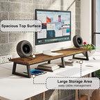 TEAMIX 42 inch Large Dual Monitor Stand Riser,TV Riser,Desk Shelf Organizer - Image 2