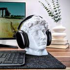 Michelangelo's David Headphone Stand - Universal Headset Holder - David Bust Sculpture - Gaming Desk Accessory - Holds Most Types of Headphones (Marble) - Image 4