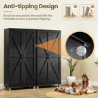 72"Black Metal Kitchen Storage Cabinets Freestanding Garage Storage Cabinet - Image 7