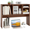 BECOMFORT Desk Hutch, Desk Organizer Shelf with 4 Storage Compartments, Wooden Display Rack, Desktop Bookshelf for Vanity Dressing Tabletop College Dorm Home & Office by BECOMFORT