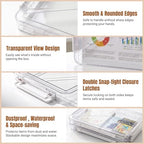 Clear Document Box, Portable A4 Paper Storage Organizer with Snap Latches, Stackable File Case for Certificates Photos Letter Size, Magazine Protector, 14.37" x 9.44" x 1.37" (2 Pack), White - Image 3