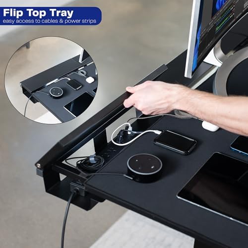 VIVO Black 71 x 30 in Standing Desk, DESK-KIT-E2W-P3B-71 - Image 4