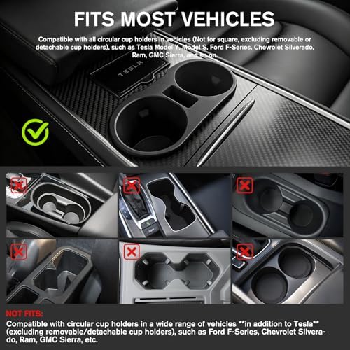Car Desk for Laptop，Car Tray with 360° Rotating Cup Holder,Adjustable Height, Black Leather Texture Color Compatible with Tesla Model 3/Y/S, Ford，Toyota Sienna/Most Vehicles - Image 6