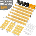 SpaceAid Bamboo Drawer Dividers with Inserts and Labels, Kitchen Adjustable Drawer Organizers, Expandable Organization for Home, Office, Dressers and Bathroom, 6 Dividers with 12 Inserts (17-22 in) - Image 3