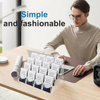 Clear Vertical Business Card Holder for Desk, Office Acrylic Business Card Display Holder Desktop Organizer Storage Cards Holders, Clear 4 Tiers 16 Pockets - Image 6